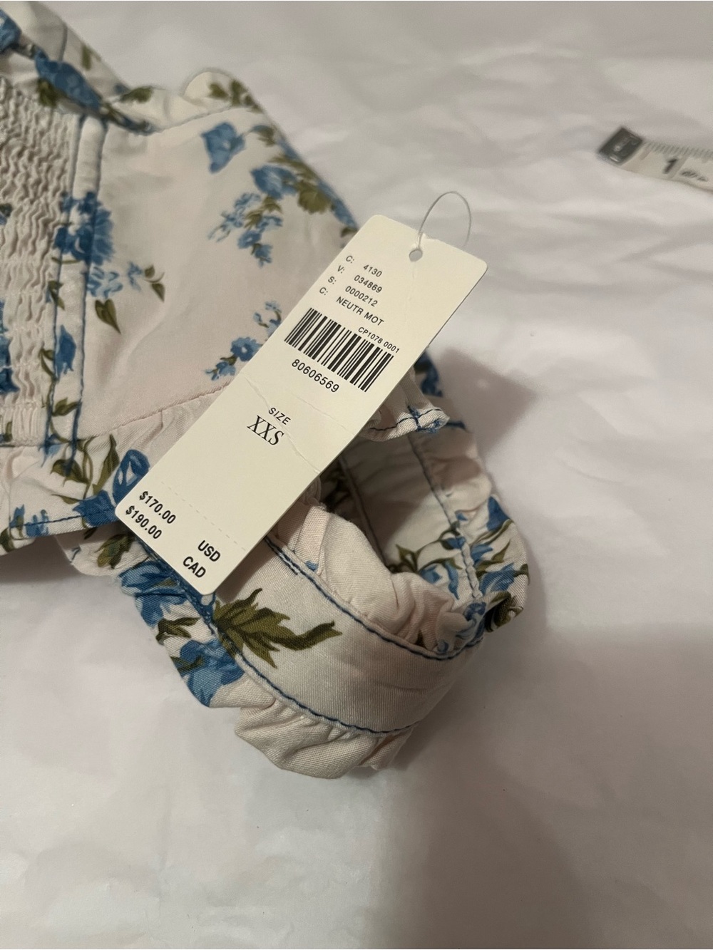 NWT Anthropologie size XXS Square-Neck Midi Dress in floral - Picture 8 of 12